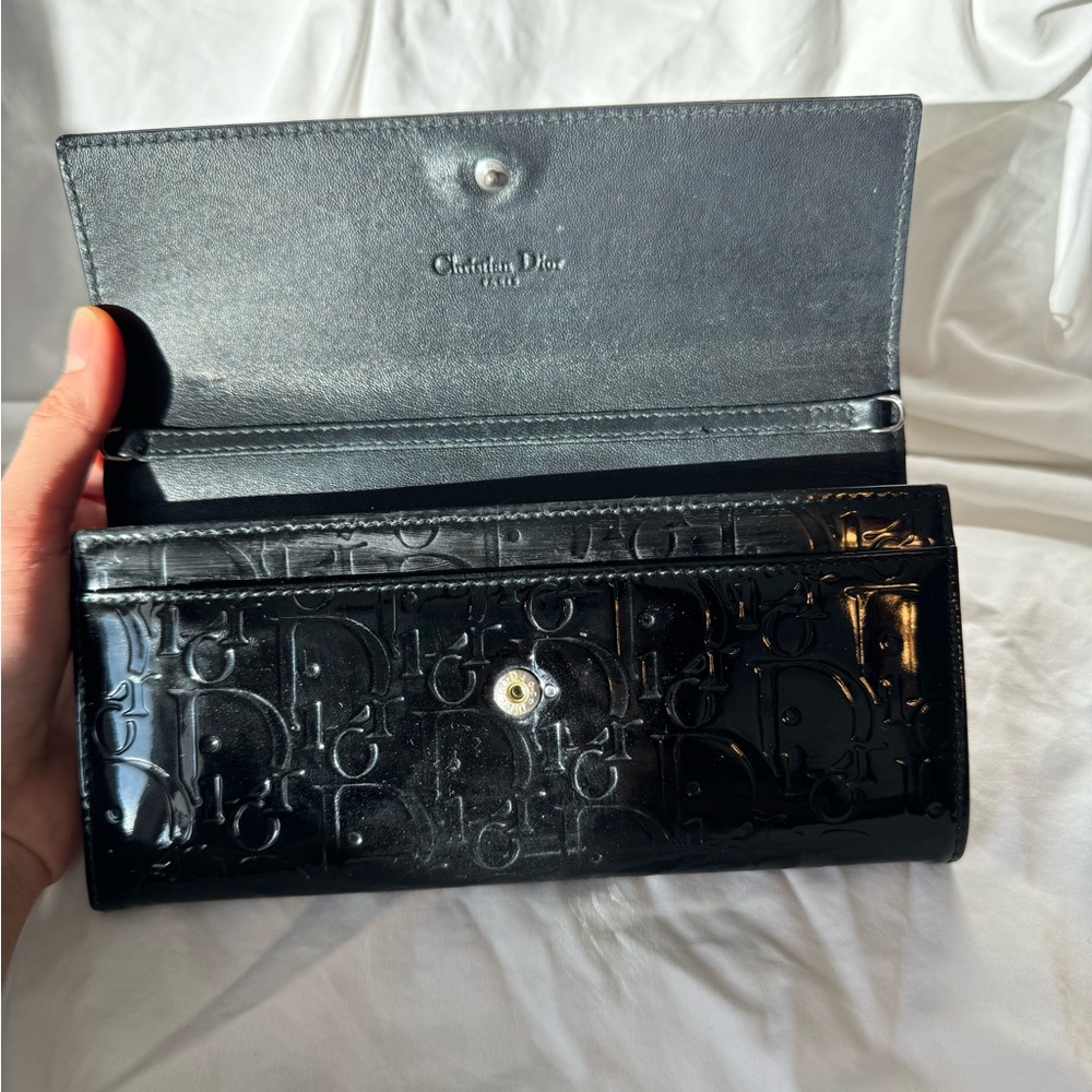 SUPER RARE - Dior Black Patent Leather Logo Ultimate Continental Wallet - Picture 6 of 15